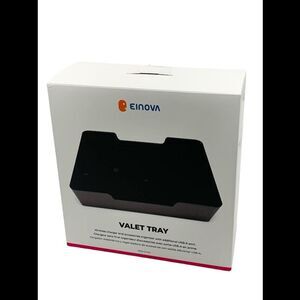 Einova Valet Tray with Built-in Wireless Charger Black